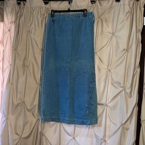 Amazing embroidered Disney Jean skirt.